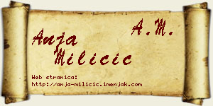 Anja Miličić vizit kartica
